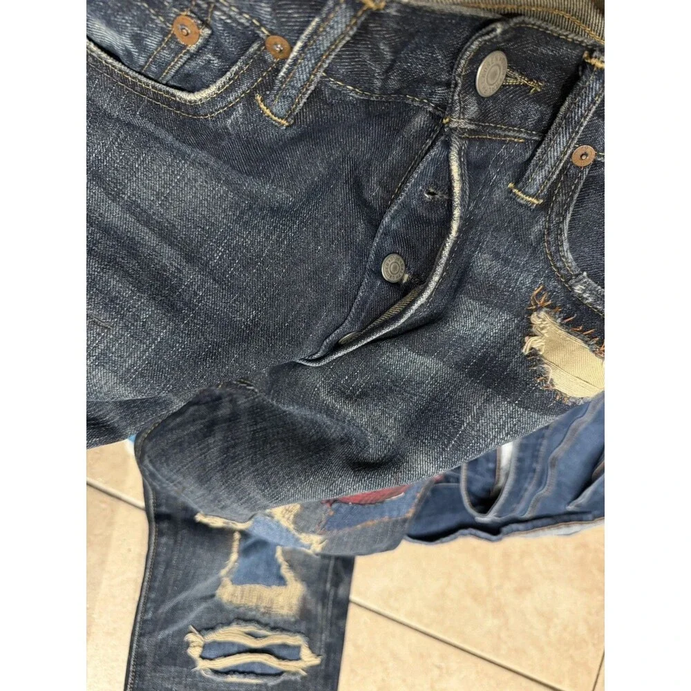 Polo Ralph Lauren Jeans Men 31x30 (Fits 34) Varick Slim Straight Patchwork Denim - Picture 6 of 12